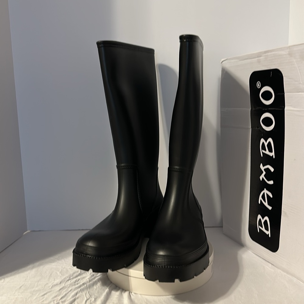 NWT BAMBOO right as rain knee high boots black size 9